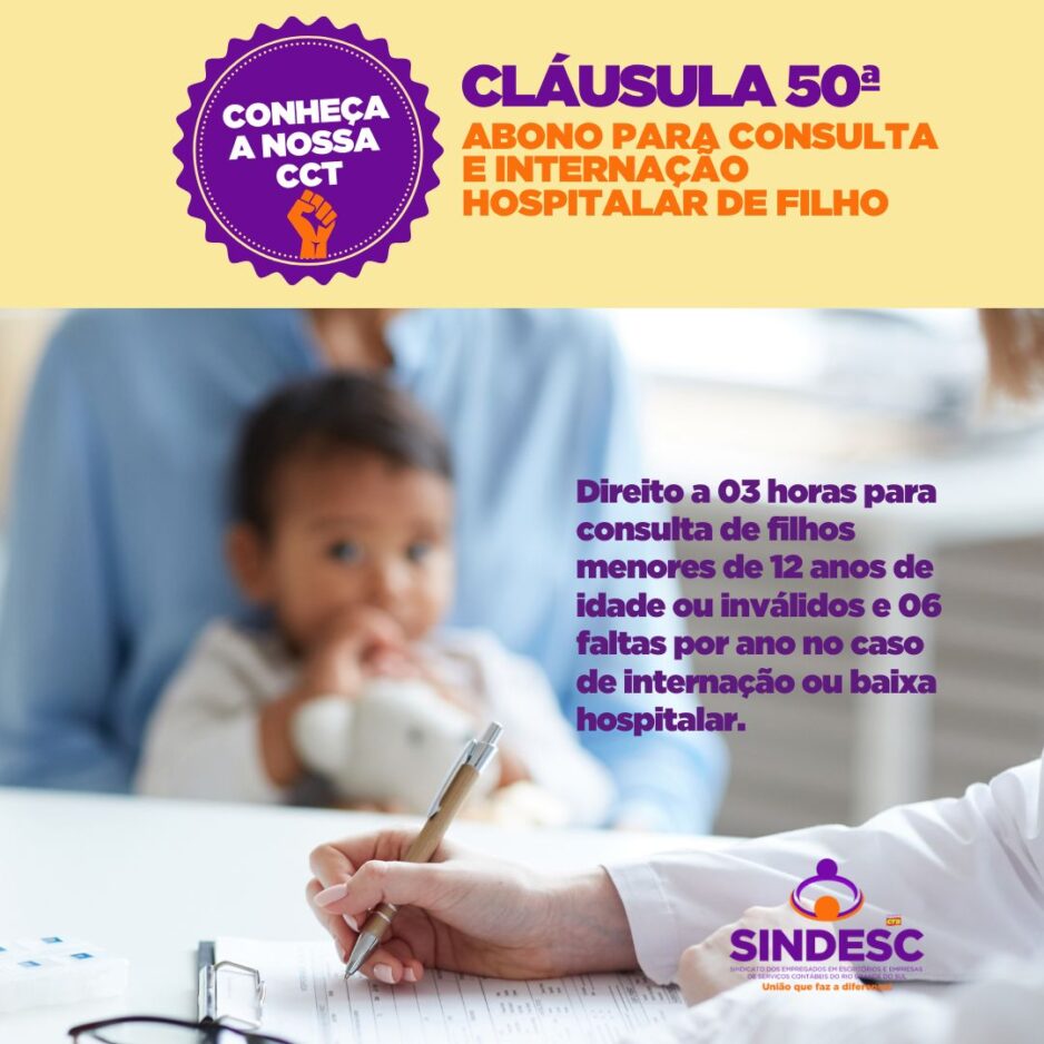 CLÁUSULA 50ª ABONO PARA CONSULTA E INTERNAÇÃO HOSPITALAR DE FILHO