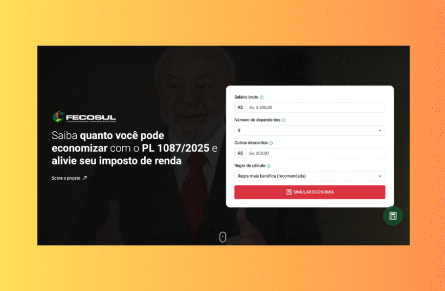 FECOSUL e CTB RS, com apoio do SINDESC, lançam calculadora do Projeto que isenta do IR…